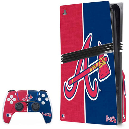 MLB Atlanta Braves Split PS5 Pro Disk Bundle  Skin